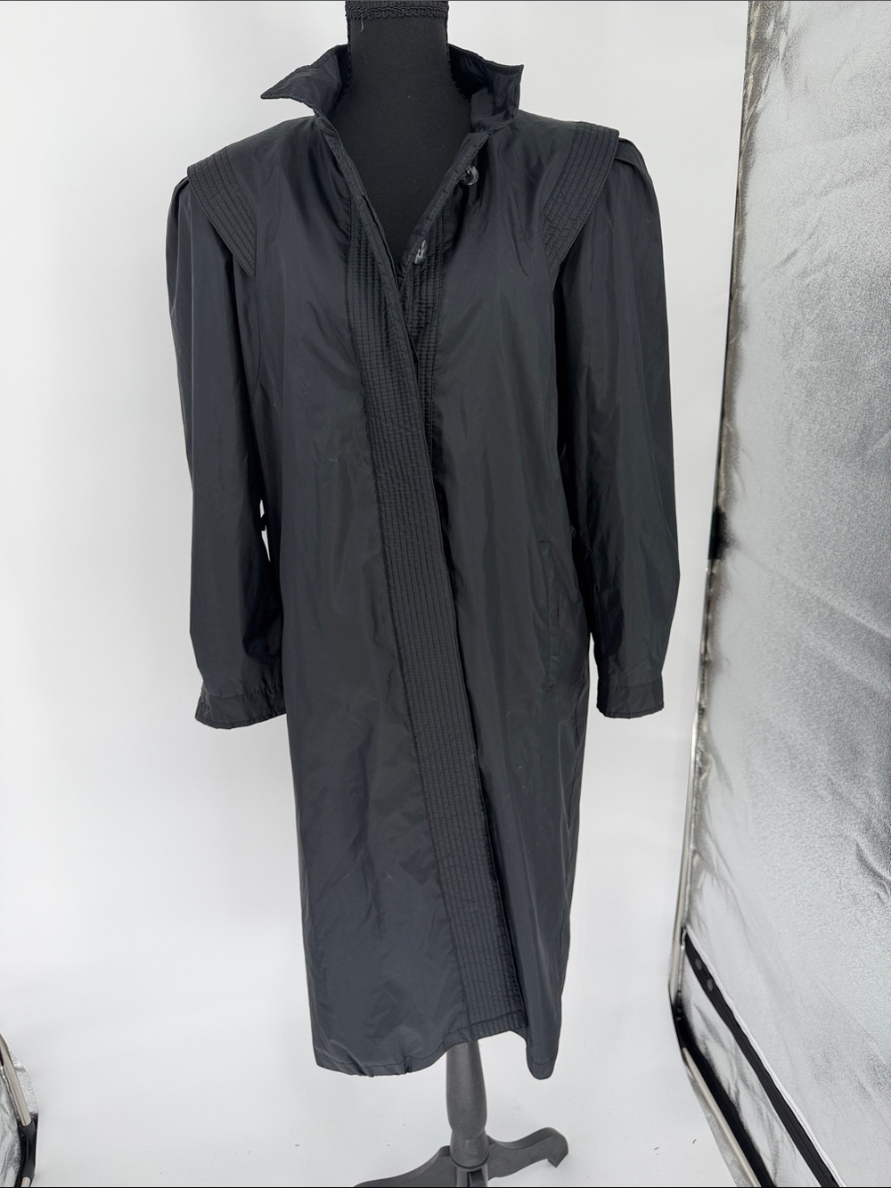 Misty Weather structured Black Rain Trench Coat
